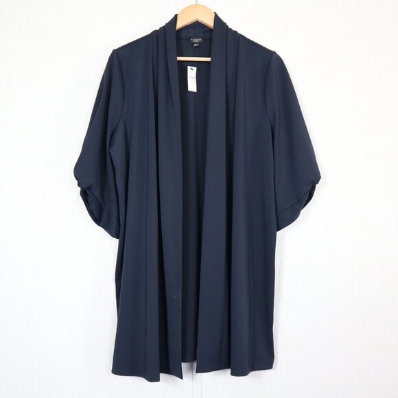 NWT Talbot Navy blue long flyaway Open Cardigan - Picture 1 of 9